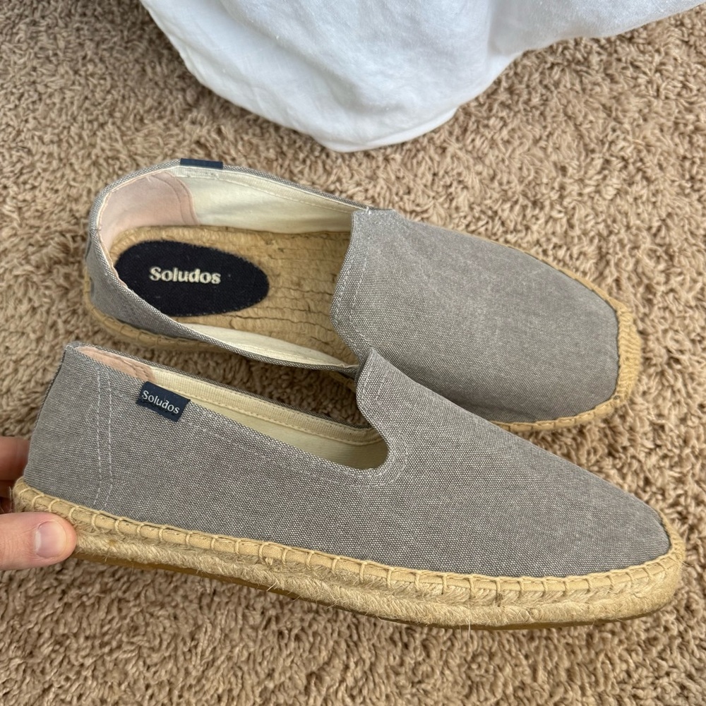 Soludos Men’s Tan and Gray Espadrille Loafers